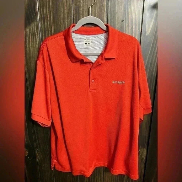 Columbia Omni-Shade PFG InnisFree Short Sleeve Polo Fishing Tee in Salmon - Picture 6 of 10